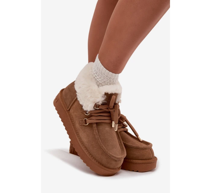 Dámské sněhule z přírodní semiš D.Franklin DFSH375006 Camel