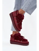 Nízké sněhule na platformě s kožíškem D.Franklin DFSH370011 bordové