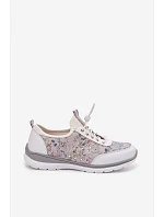 Dámské vzorované kožené polobotky model 22100272 bílé - D&A