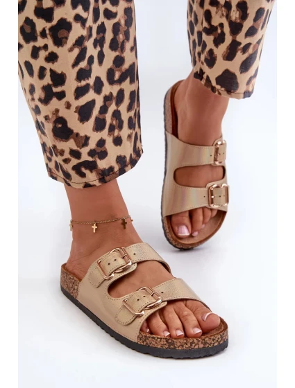 Dámské pantofle Fronila se zlatými přezkami Dámské pantofle Fronila se zlatými přezkami