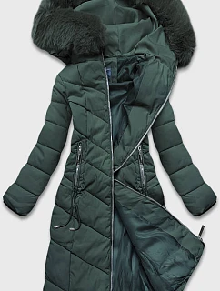 Dlouhá zelená klasická dámská zimní bunda model 21244092 - S'WEST