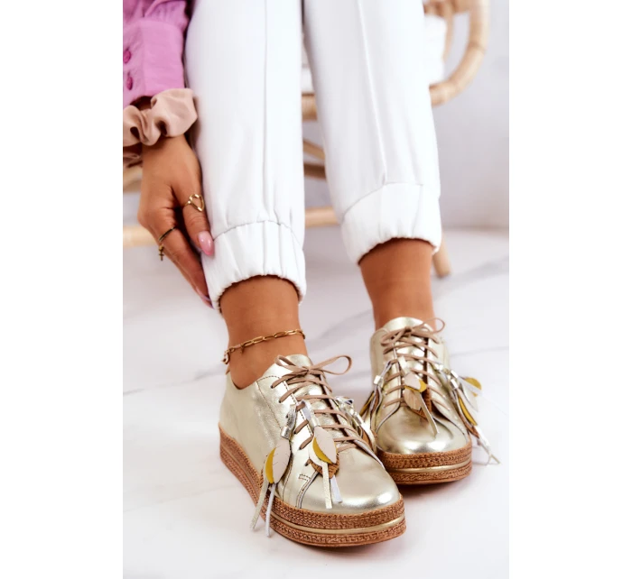 Kožená obuv Maciejka 04550-25 Zlatá