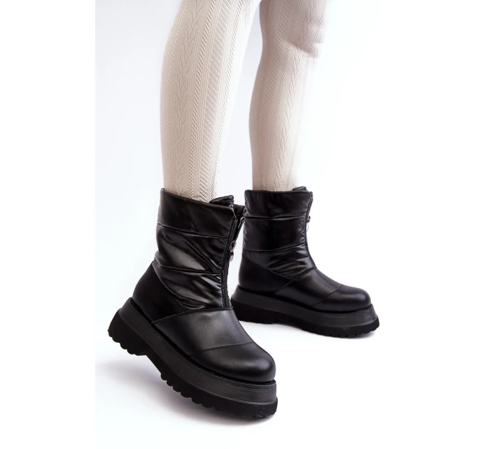 Dámské zimní boty s podrážkou a zipem  černé model 21639078 - Goe