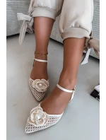 Dámské sandály na klínku s ozdobným detailem světle béžové Vionessa