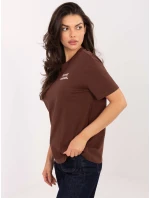 T shirt model 21798160 ciemny brązowy - FPrice T shirt model 21798160 ciemny brązowy - FPrice