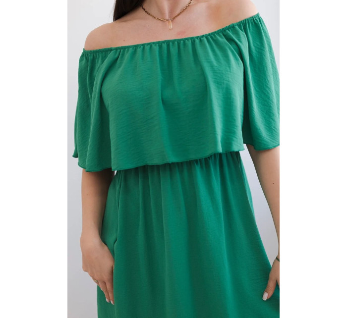 Španělské šaty do pasu zelené