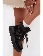 Dámské kotníkové boty Liorae trapery na platformě – černé Dámské kotníkové boty Liorae trapery na platformě – černé