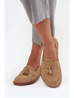 Kožené semišové mokasíny typu barefoot Zazoo – béžové