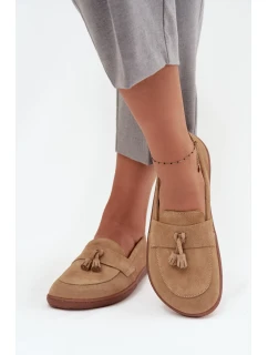 Kožené semišové mokasíny typu barefoot Zazoo – béžové