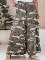 FLOWES tmavě zelená moro kalhotová sukně s páskem FashionStreet UY2561