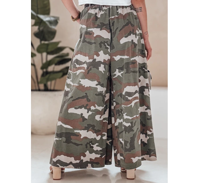 FLOWES tmavě zelená moro kalhotová sukně s páskem FashionStreet UY2561