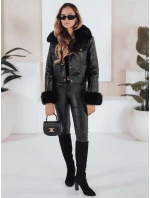 Dámská kožená bunda ramones s kožešinou černá Dstreet model 21991872 - FashionStreet