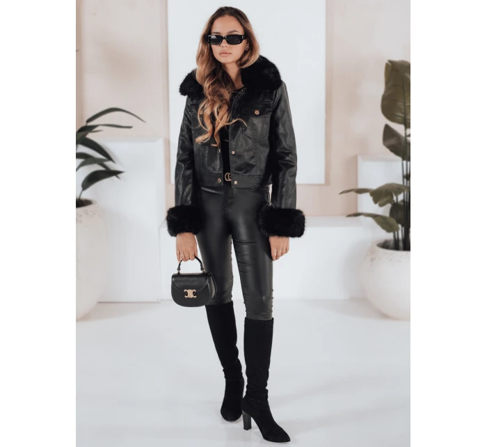 Dámská kožená bunda ramones s kožešinou černá Dstreet model 21991872 - FashionStreet