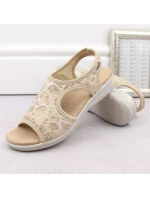 Dámské pohodlné nazouvací sandály béžové model 22014917