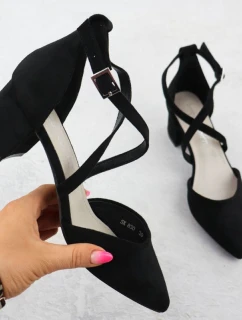 Dámské černé sandály na jehlovém podpatku Sergio Leone SK-830