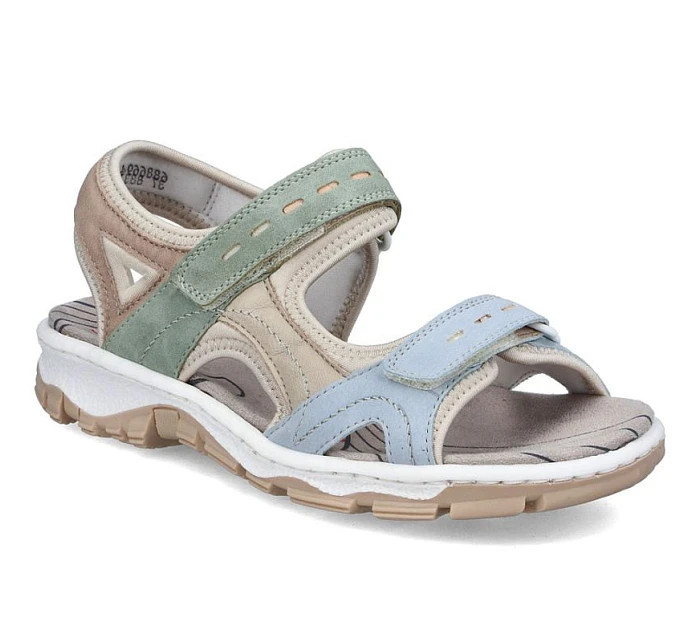 Pohodlné dámské barevné sportovní sandály na suchý zip Rieker 68866-94