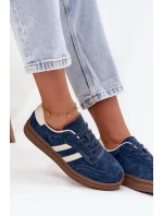 Dámské semišové tenisky na platformě tmavě modré Sylviona
