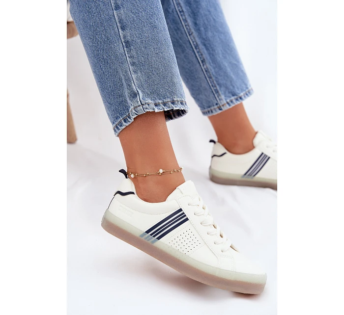 Eko kožené dámské tenisky Big Star model 22074741 Bílé - Big Star Shoes Eko kožené dámské tenisky Big Star model 22074741 Bílé - Big Star Shoes