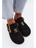 Dámské sandály z přírodního semiše Big Star model 22178980 Černé - Big Star Shoes Dámské sandály z přírodního semiše Big Star model 22178980 Černé - Big Star Shoes