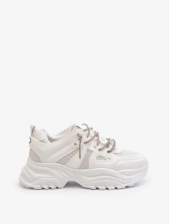 Dámské tenisky na masivní podrážce s ozdobným šněrováním bílá Relissa