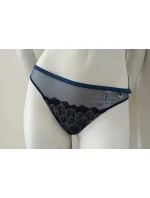 Dámské tanga 90601 petrolejově modré se zlatou - Selmark Dámské tanga 90601 petrolejově modré se zlatou - Selmark