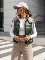 Dámská prošívaná vesta OSHE zelená FashionStreet TY3704