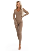 a elegantní žebrovaný dámský overal s výstřihem model 21439596 - kocula