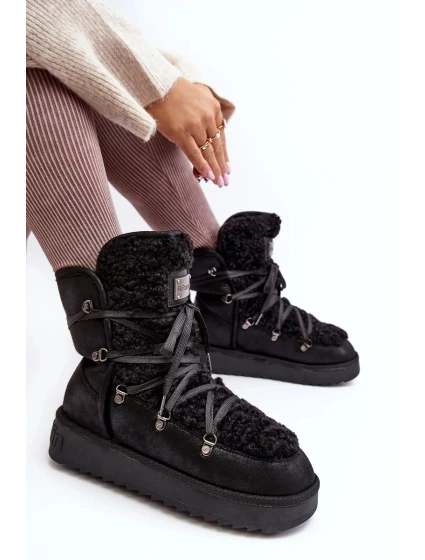 Vodotěsné boty na platformě D.Franklin černý Vodotěsné boty na platformě D.Franklin černý