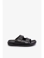 Lehké pánské pantofle s přezkami Big Star Černá Lehké pánské pantofle s přezkami Big Star Černá