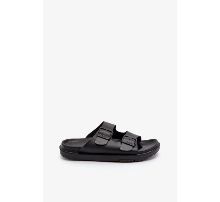 Lehké pánské pantofle s přezkami Big Star Černá Lehké pánské pantofle s přezkami Big Star Černá