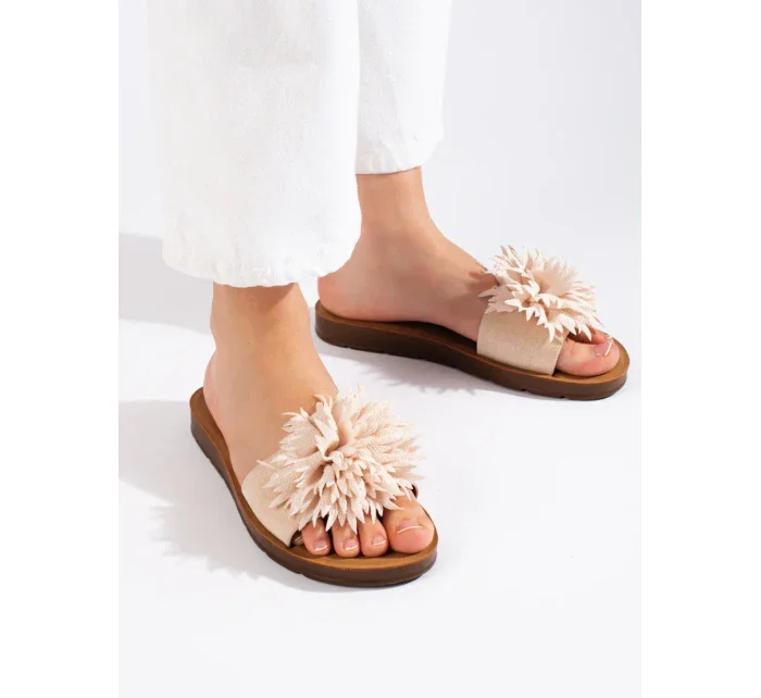 Krásné nazouváky hnědé dámské bez podpatku Krásné nazouváky hnědé dámské bez podpatku