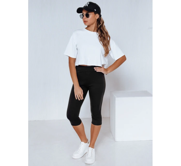 Dámské 3/4 legíny s vysokým pasem černé FashionStreet UY2738