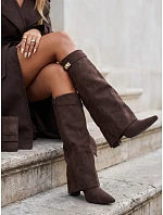z  zamszowe brązowe model 22347427 - FashionStreet
