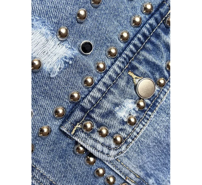 Světle modrá dámská džínová oversize bunda model 18568441 - A'DORO