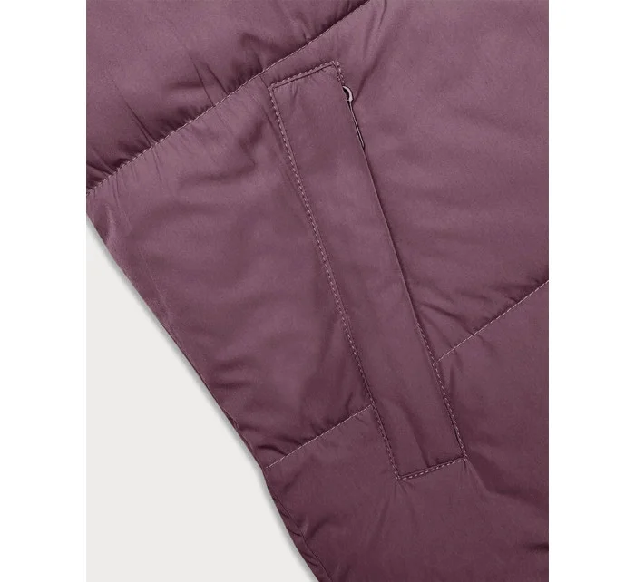 Fialovo-černá krátká dámská vesta J.STYLE s kapucí (16M9112-53) Fialovo-černá krátká dámská vesta J.STYLE s kapucí (16M9112-53)