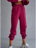 Dámský teplákový komplet ve vínové bordó barvě mikina se stojáčkem a kalhoty model 21802225 - Moon Dámský teplákový komplet ve vínové bordó barvě mikina se stojáčkem a kalhoty model 21802225 - Moon