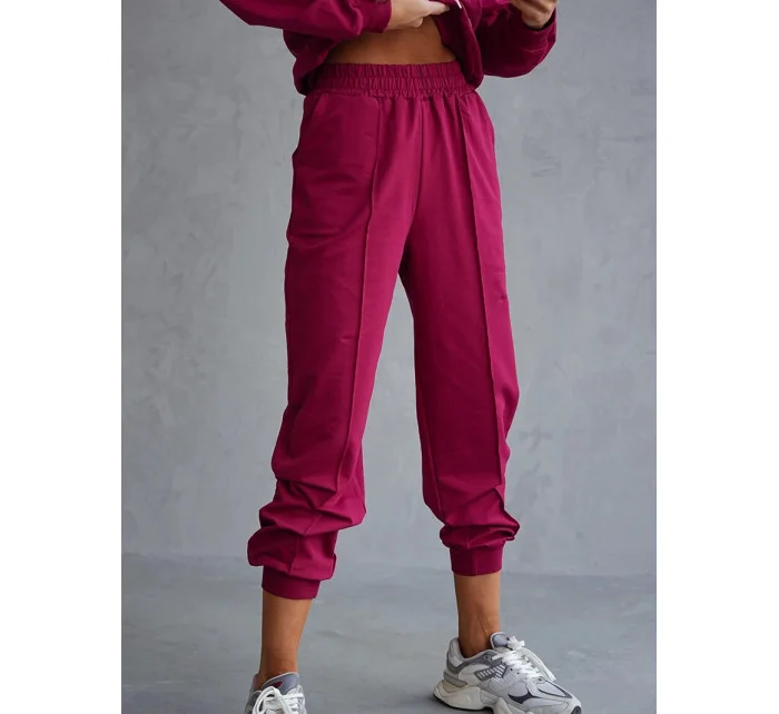 Dámský teplákový komplet ve vínové bordó barvě mikina se stojáčkem a kalhoty model 21802225 - Moon Dámský teplákový komplet ve vínové bordó barvě mikina se stojáčkem a kalhoty model 21802225 - Moon