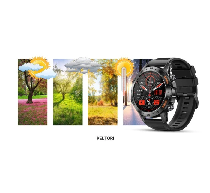 Černý silikonový řemínek model 21805551 - VELTORI