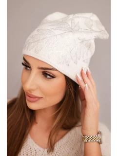 Dámská zimní čepice z vlny s dvojitým ohrnovacím lemem K426 oranžová