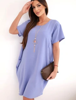 Šaty s kapsami a přívěskem fialová