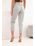 Kalhoty Punto s páskem šedý melanž Kalhoty Punto s páskem šedý melanž