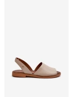 Kožené Sandály Bežové model 21661400 - Zazoo