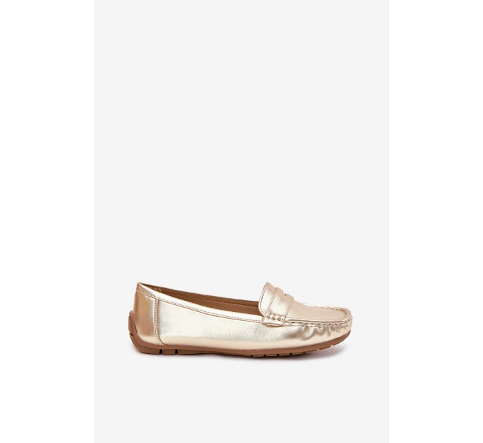 Dámské Eko Kožené Mokasíny Zlaté model 21701539 - Boto Dámské Eko Kožené Mokasíny Zlaté model 21701539 - Boto