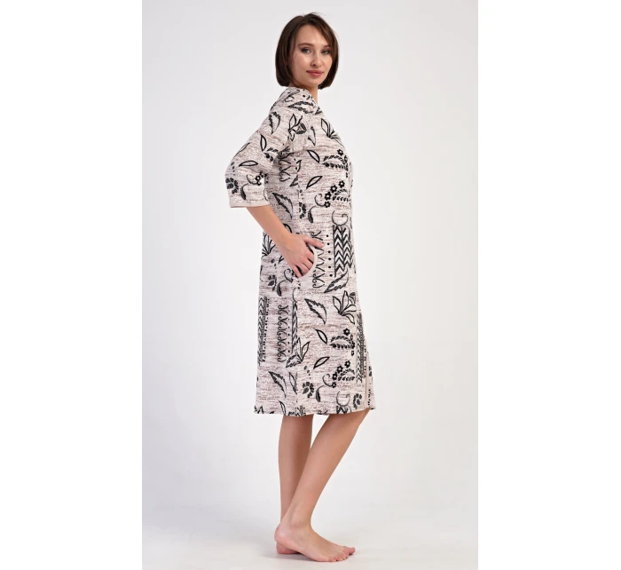 Dámské domácí šaty s tříčtvrtečním rukávem Elena Dámské domácí šaty s tříčtvrtečním rukávem Elena