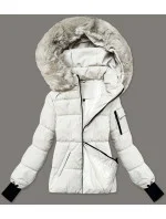 Bílá dámská zimní bunda s odepínací kapucí model 21248247 - S'WEST