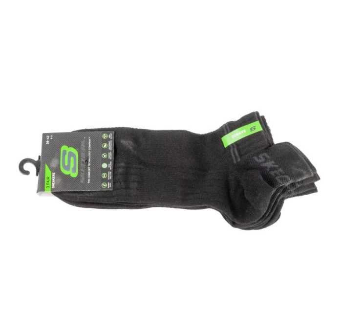 Skechers 3PPK Bamboo Mesh Sneaker Socks SK43098-9999 Black 39-42