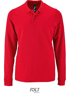 SOL'S Perfect LSL Men Pánské piqué polo s dlouhým rukávem 25.2087 red