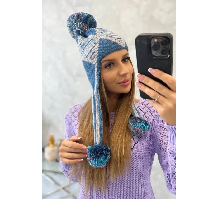 Dámská ušanka Eunika K322 denim Dámská ušanka Eunika K322 denim