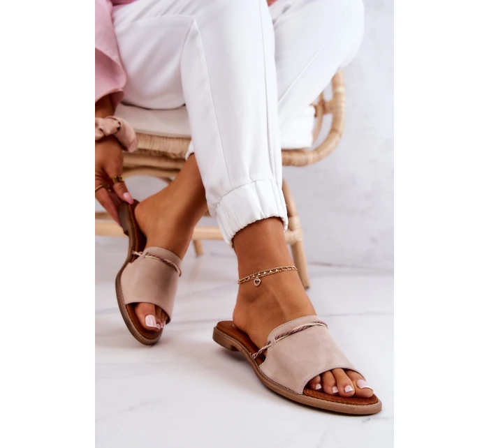 Semišové pantofle Lewski Boty model 21575682 Béžová - Boto