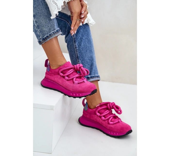 Semišové Dámské Tenisky S  Fuchsie model 21671675 - Artiker